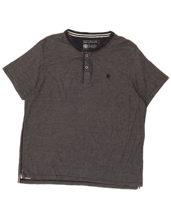 Fat Face Herre T-Shirt Top 2XL Grå Nålestribet Bomuld