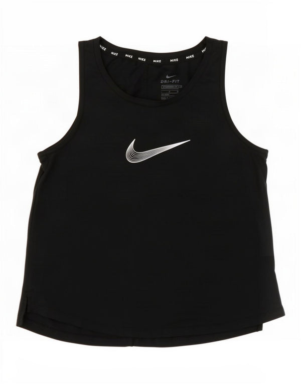 Nike piger Dri Fit grafisk vest top 12-13 år stor sort polyester