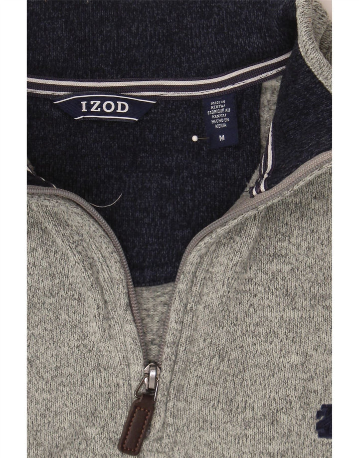 IZOD Womens Zip Neck Sweatshirt Jumper UK 14 Medium Grey Polyester Vintage Izod and Second-Hand Izod from Messina Hembry 
