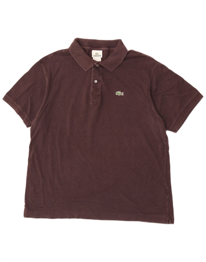 Lacoste herre poloskjorte str. 6 XL brun bomuld