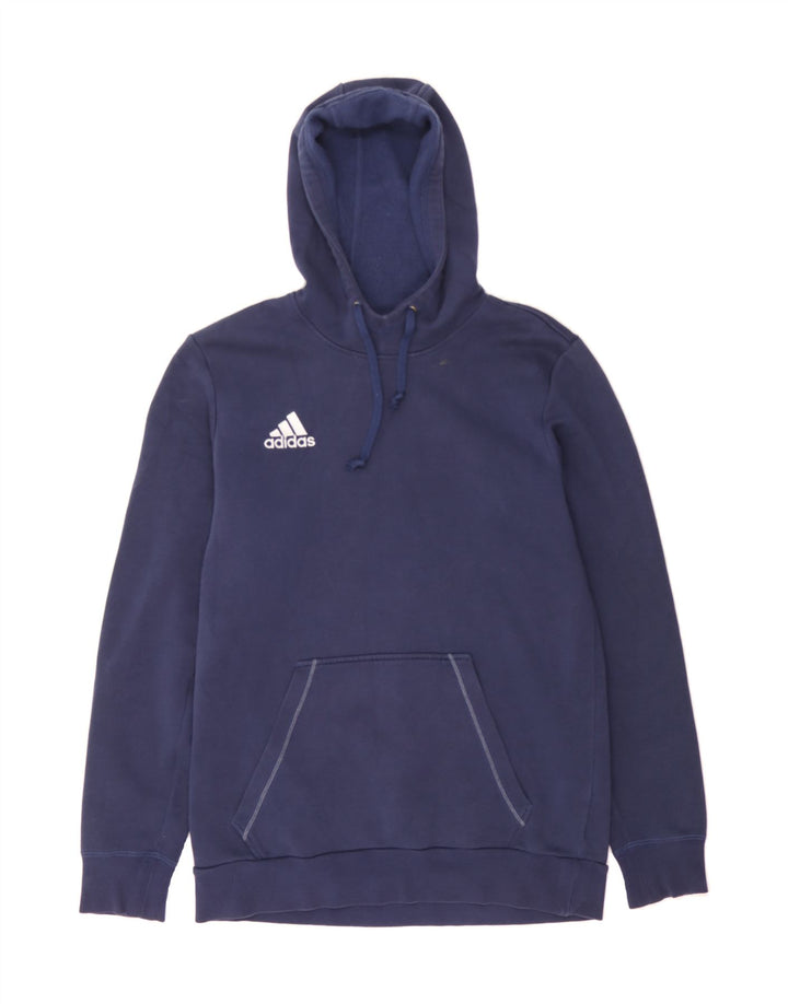 ADIDAS Mens Hoodie Jumper Medium Navy Blue Cotton Vintage Adidas and Second-Hand Adidas from Messina Hembry 