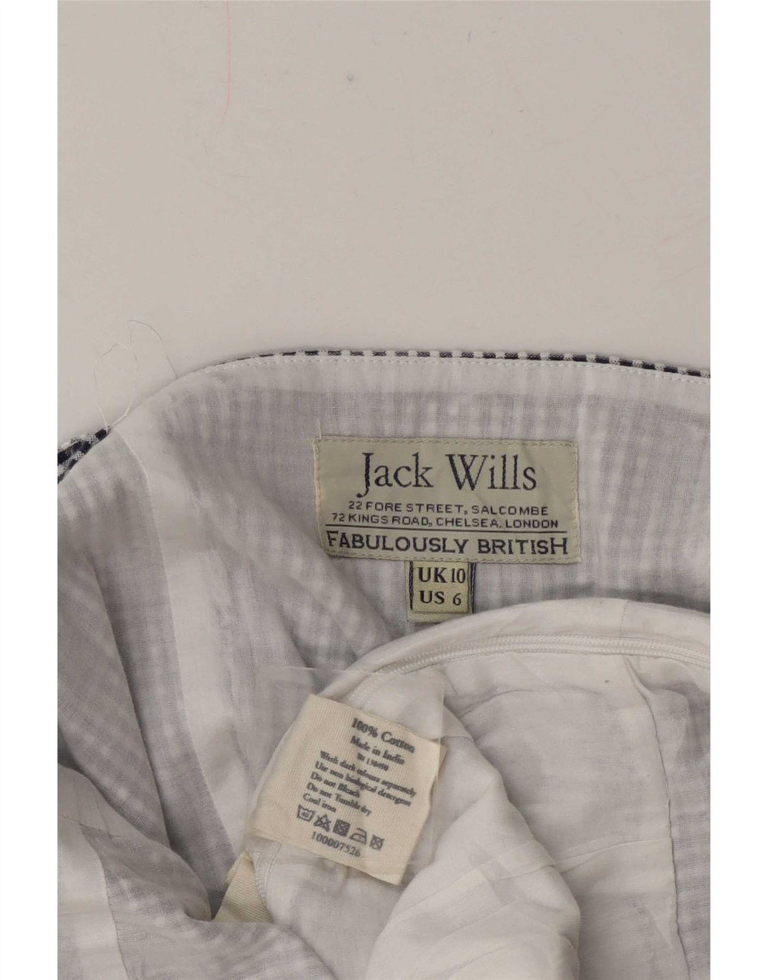 Jack Wills Dame Ærmeløs Regular Playsuit UK 10 Lille blå ternet bomuld