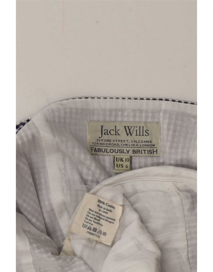 Jack Wills Dame Ærmeløs Regular Playsuit UK 10 Lille blå ternet bomuld