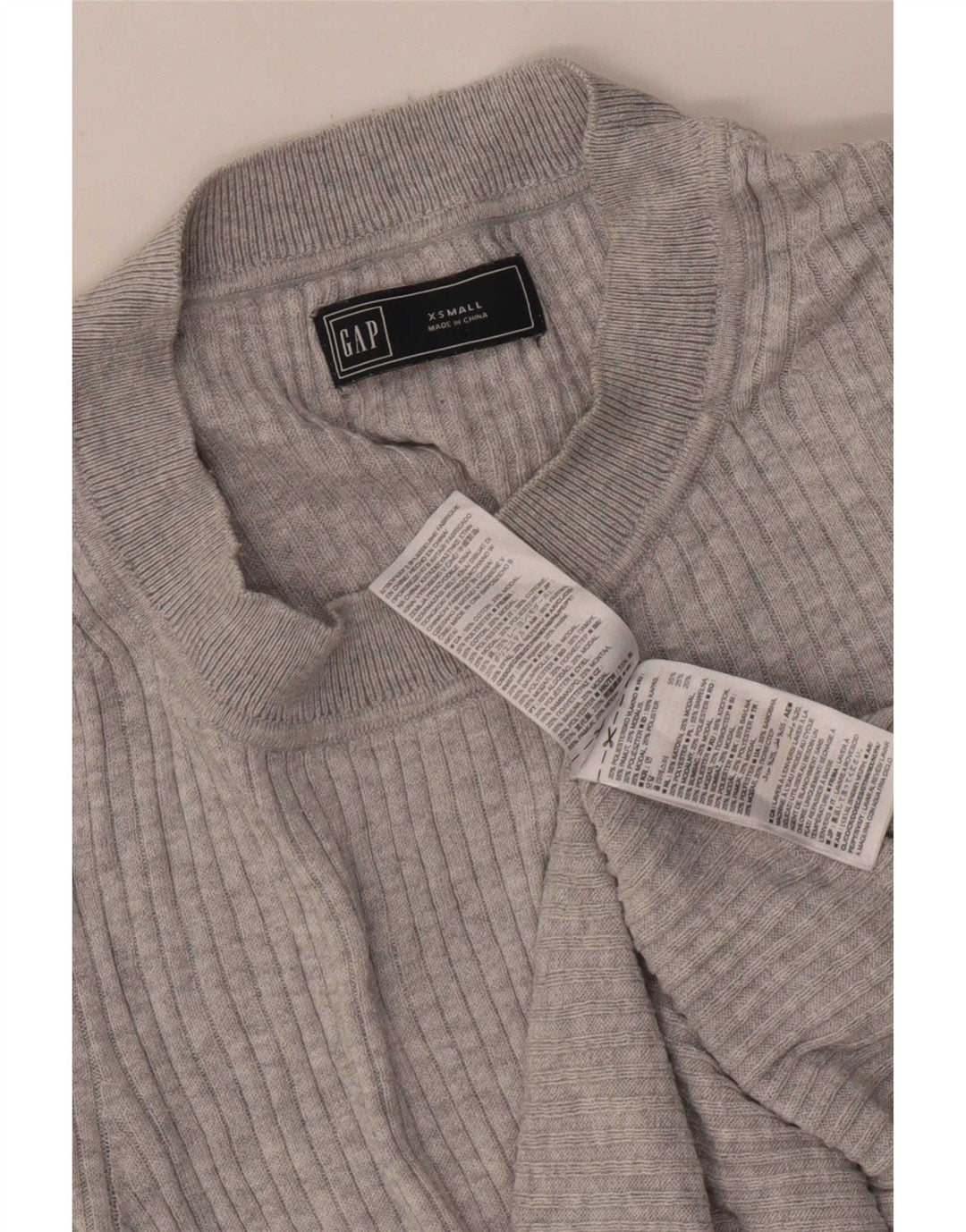 Gap Dame T-Shirt Top UK 6 XS Grå Bomuld