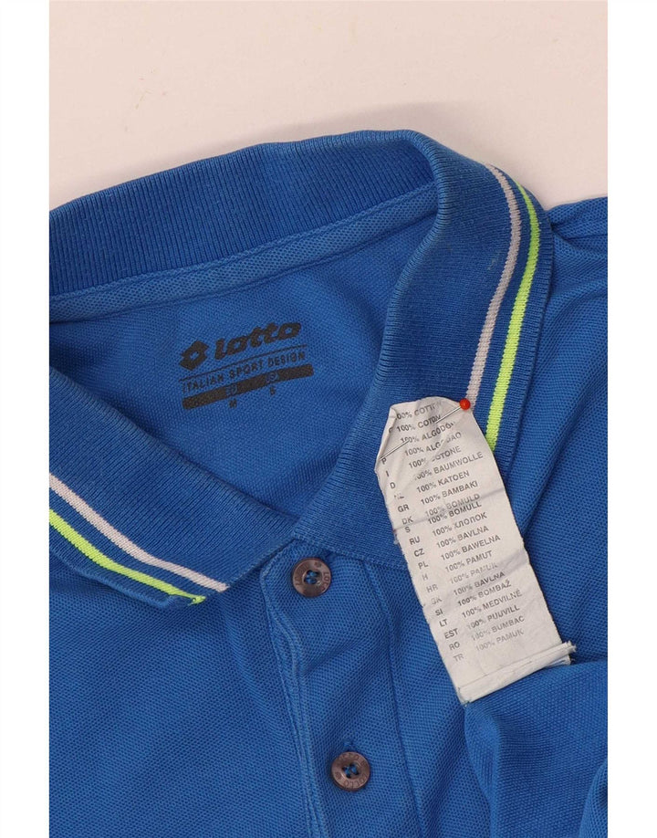 Lotto herre polo shirt lille blå stribet bomuld