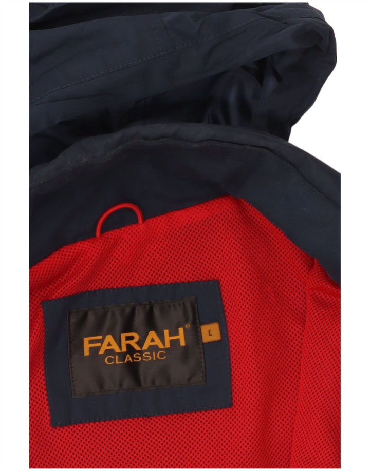 Farah Regnjakke med hætte til mænd UK 40 Large Navy Blue