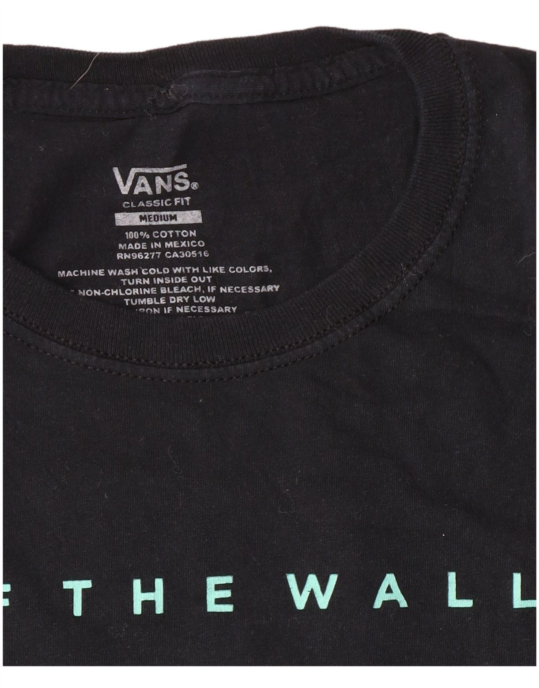 Vans Herre Classic Fit Grafisk T-Shirt Top Medium Sort Bomuld Classic