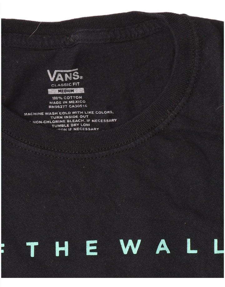 Vans Herre Classic Fit Grafisk T-Shirt Top Medium Sort Bomuld Classic