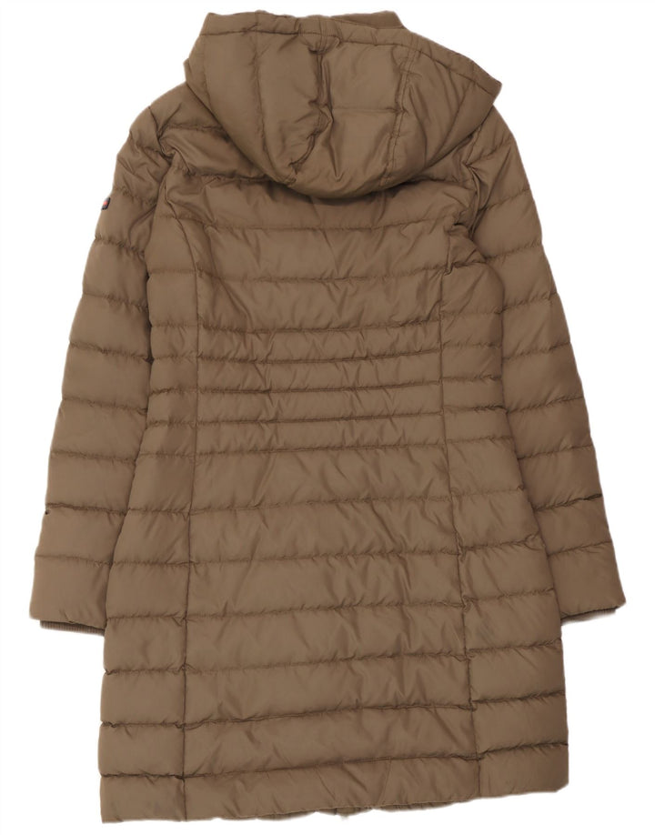 Tommy Hilfiger Dame Hætte Polstret Frakke UK 14 Medium Beige Polyester