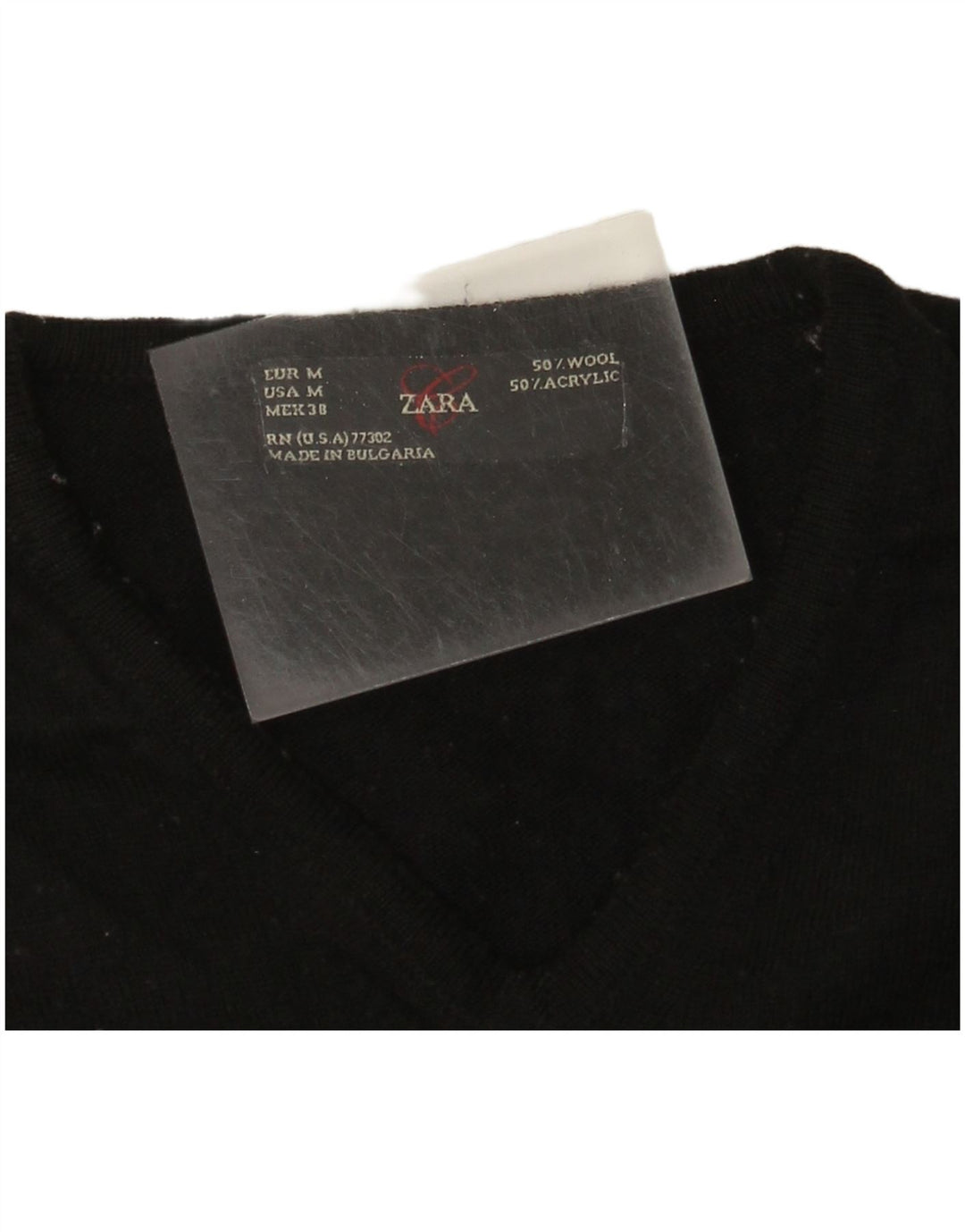 Zara Herre V-hals sweater Medium Sort Uld