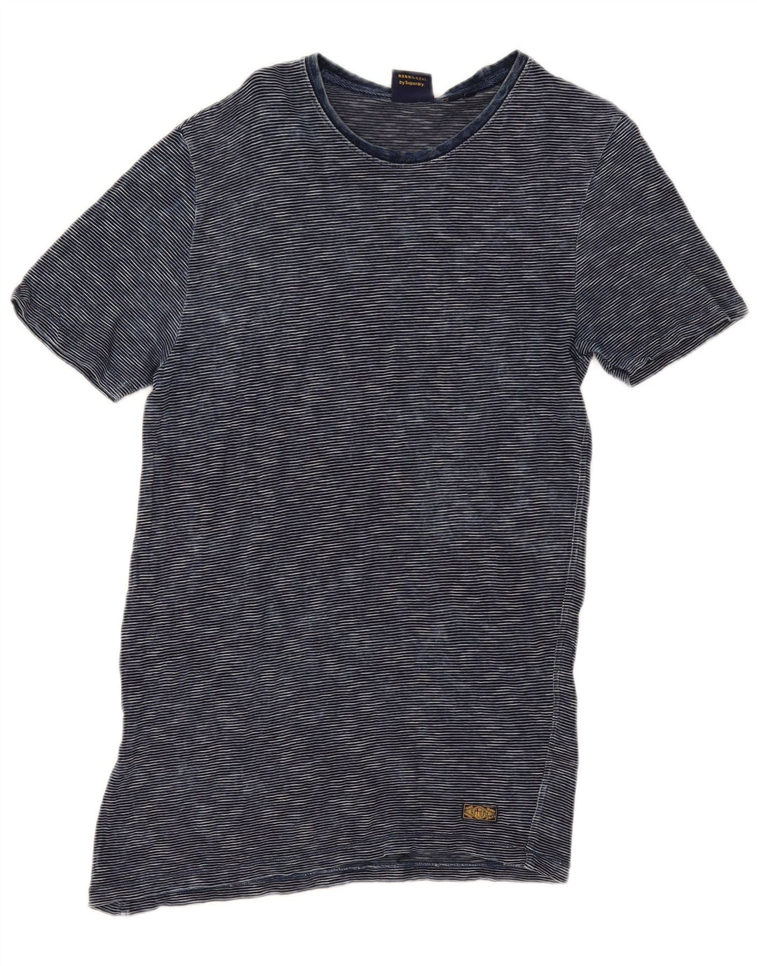 Superdry T-shirt til mænd, medium marineblå nålestribet bomuld