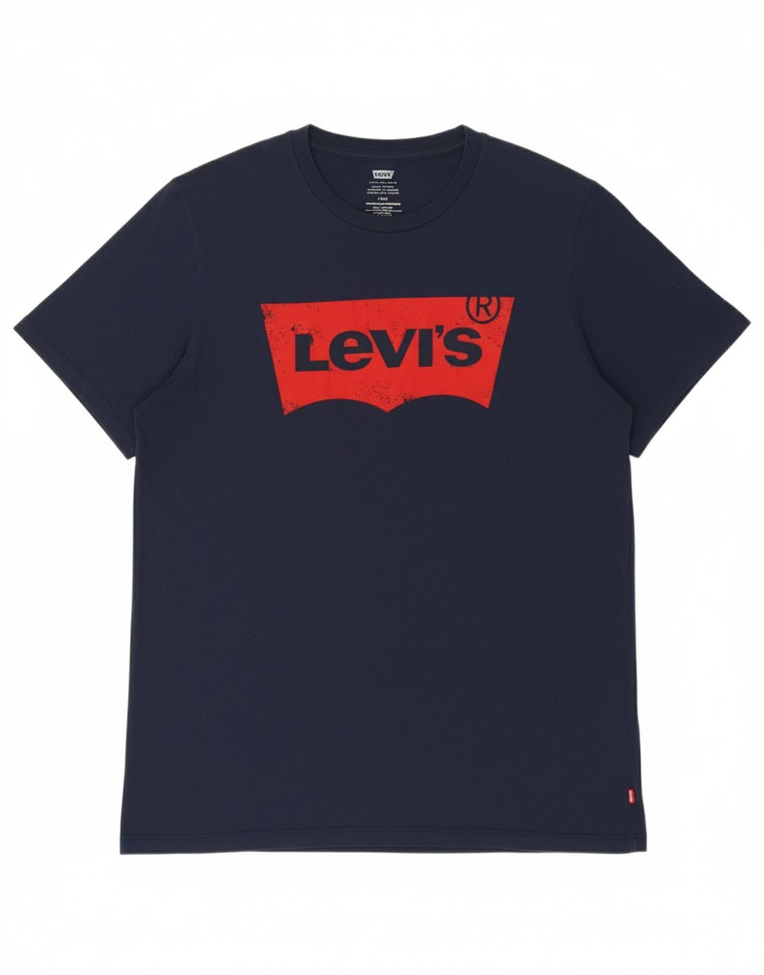 LEVI'S Mens Graphic T-Shirt Top Large Navy Blue Cotton