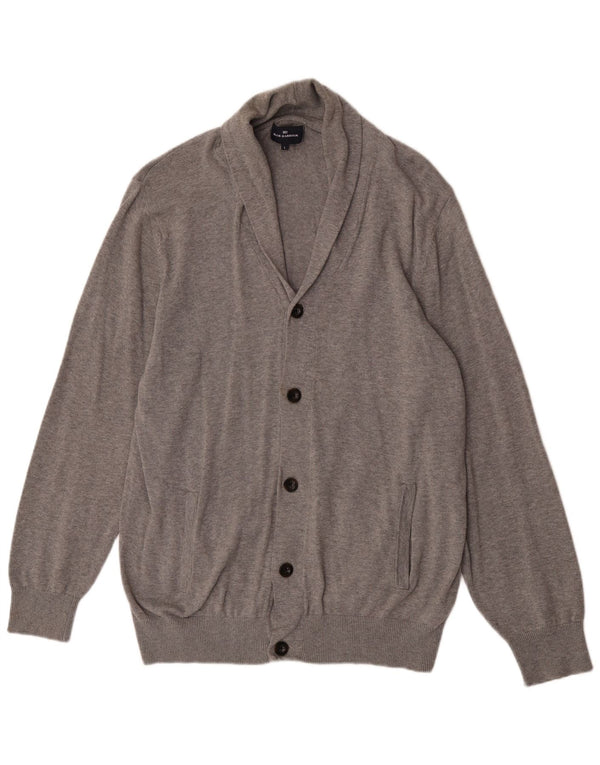 Marks & Spencer Herre Blue Harbor Cardigan Sweater Stor Grå Bomuld