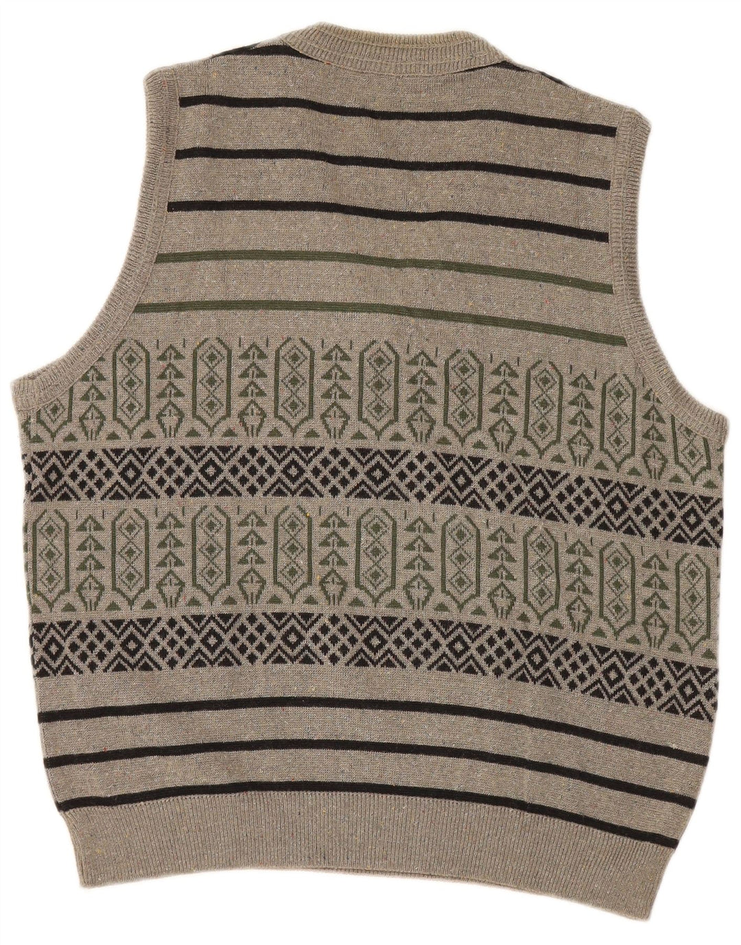 Vintage herrevest tanktop stor grå geometrisk bomuld