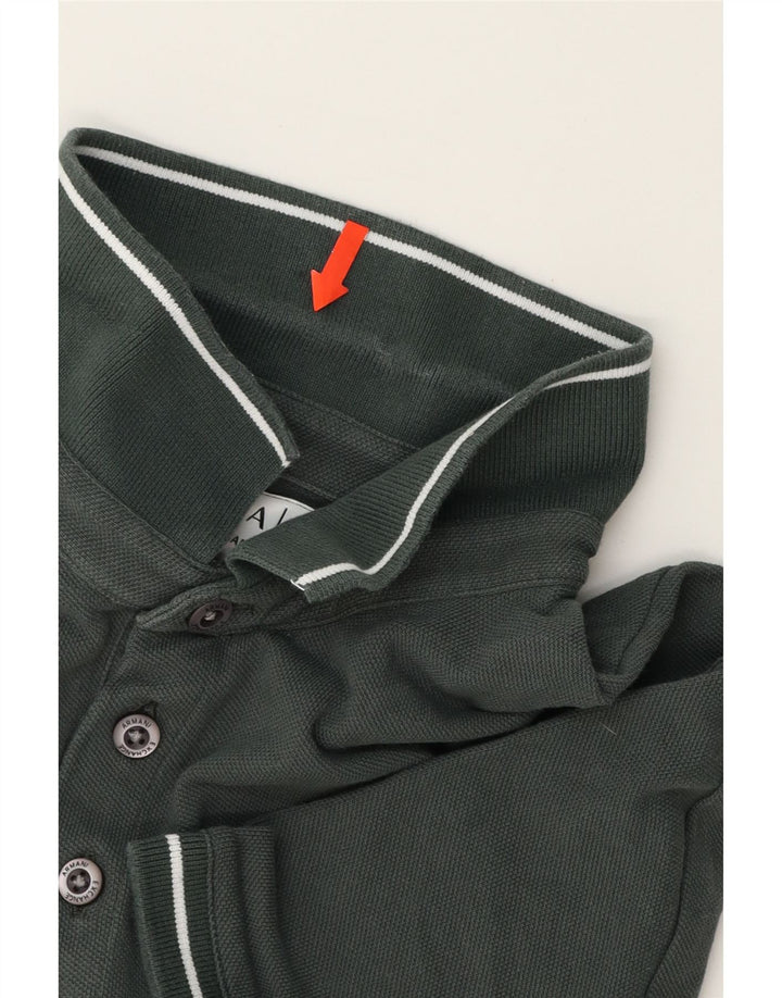 ARMANI Mens Polo Shirt Large Grey Cotton Vintage Armani and Second-Hand Armani from Messina Hembry 