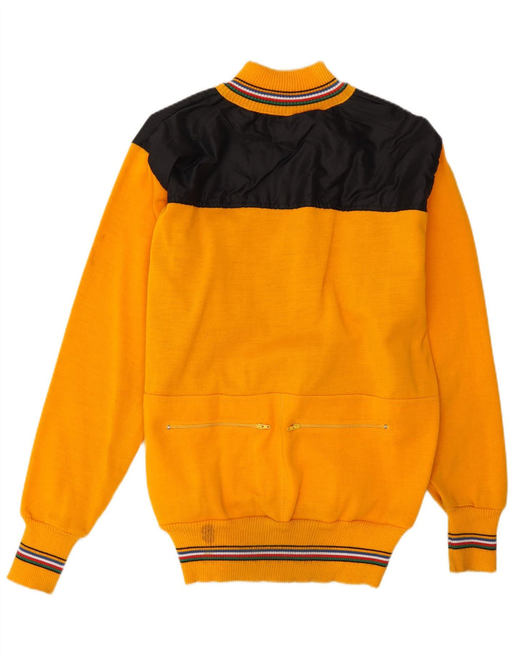 Vintage Strik Bomber Jacket UK 38 Medium Gul Colourblock Uld