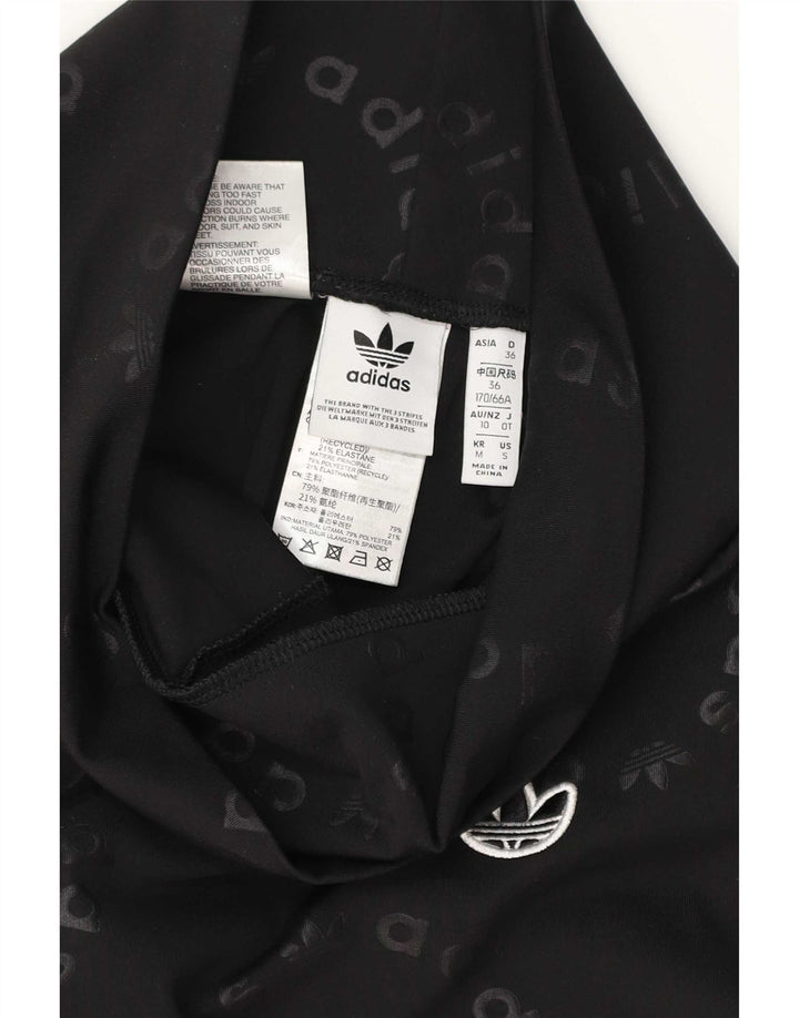 Adidas Graphic Leggings til kvinder UK 10 Small Black Polyester