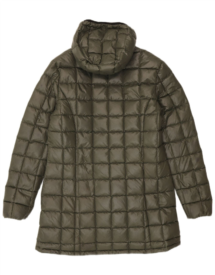 K-Way Womens Hætte Vendbar Polstret Frakke US 6 Medium Black Colourblock