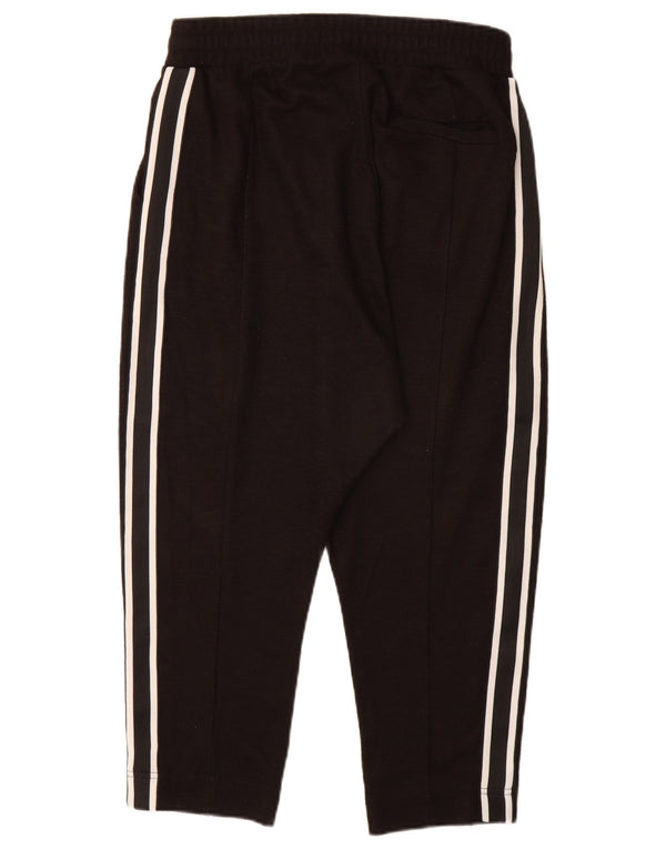 Zara Herre Lige Capri Bukser Large W32 L20 Sort Polyester