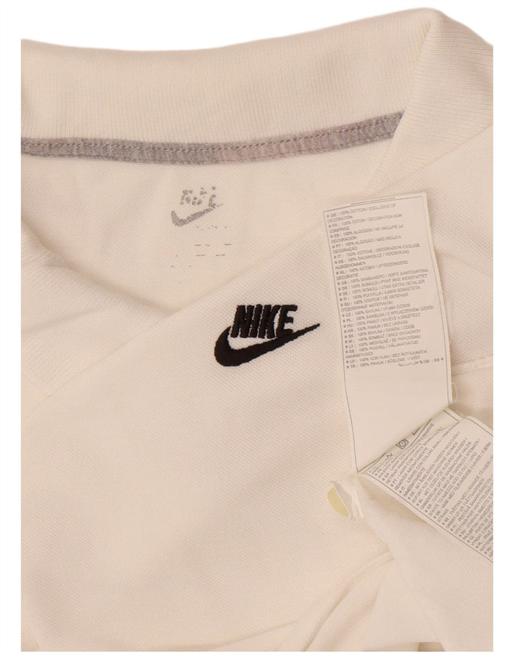 Nike herre poloshirt XL hvid bomuld