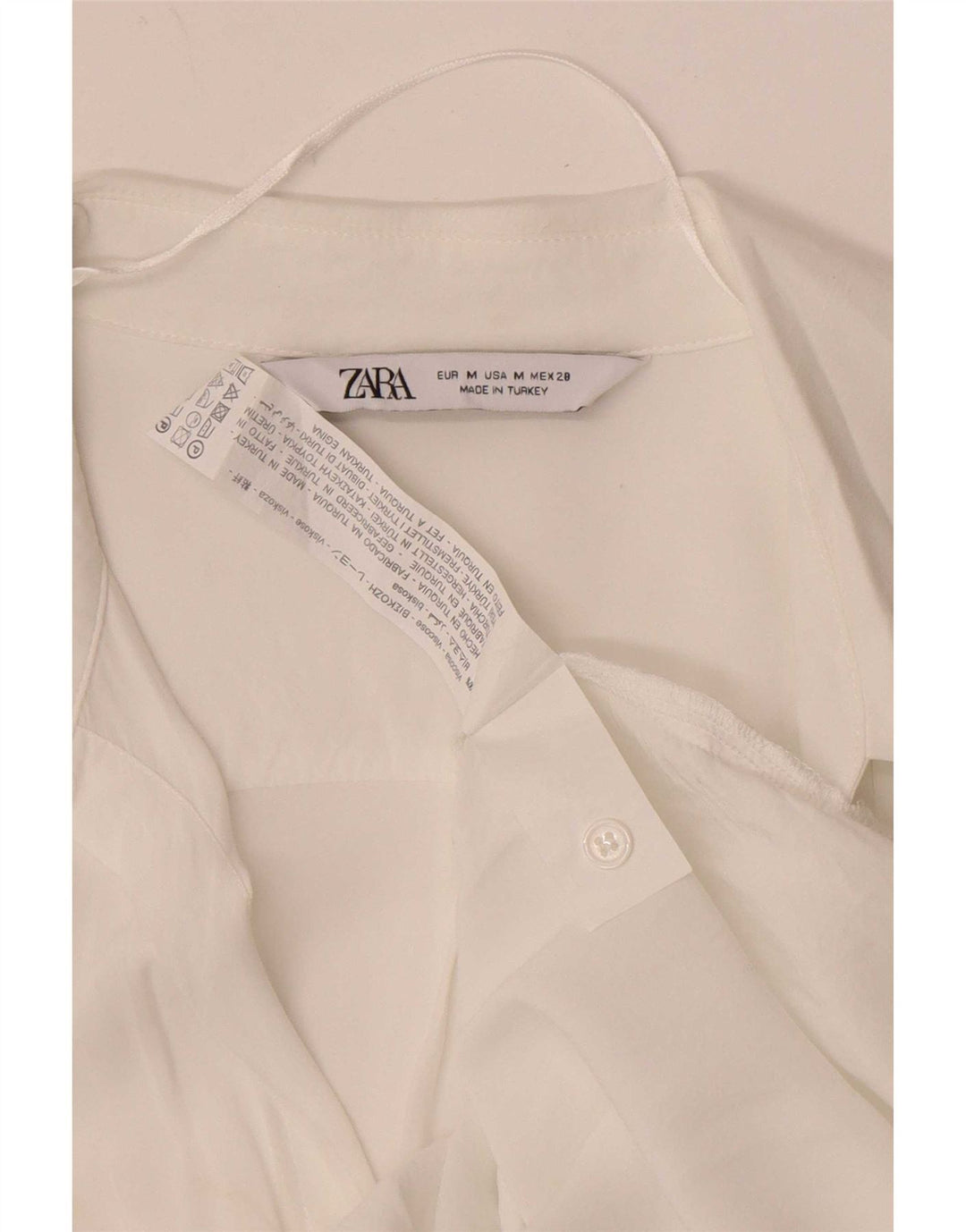Zara skjortebluse til kvinder UK 12 Medium White Viscose