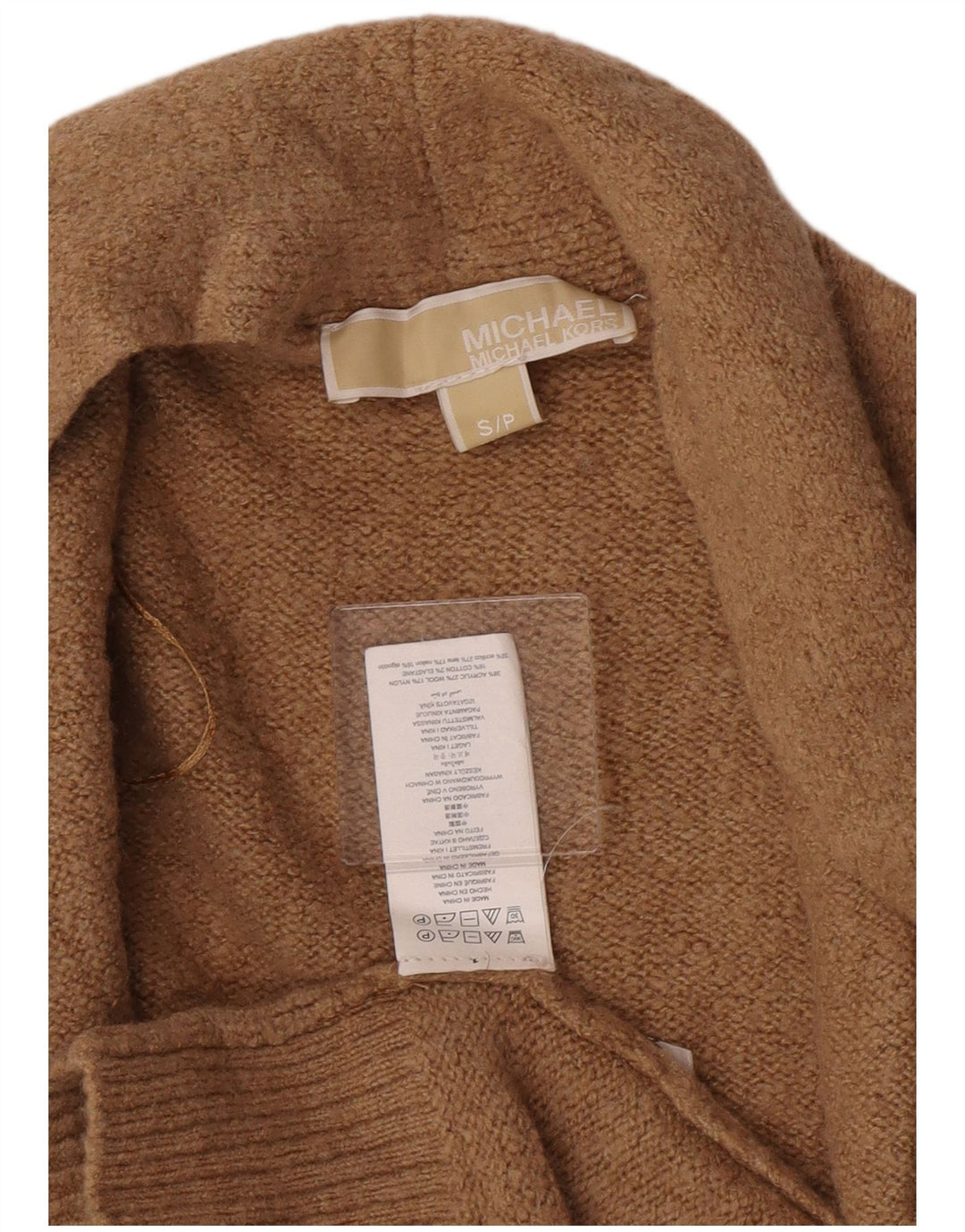 Michael Kors Dame Longline Open Cardigan Sweater UK 10 Small Beige