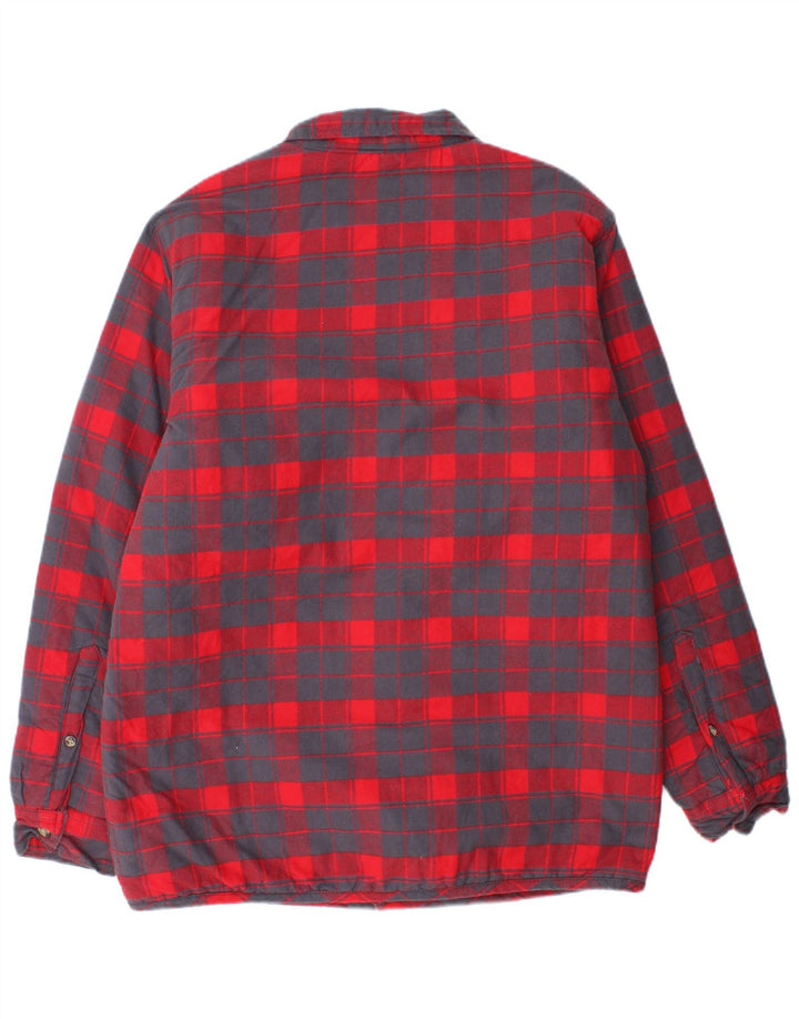 Vintage herre skovhugger flannel skjorte IT 48/50 Medium rød ternet bomuld