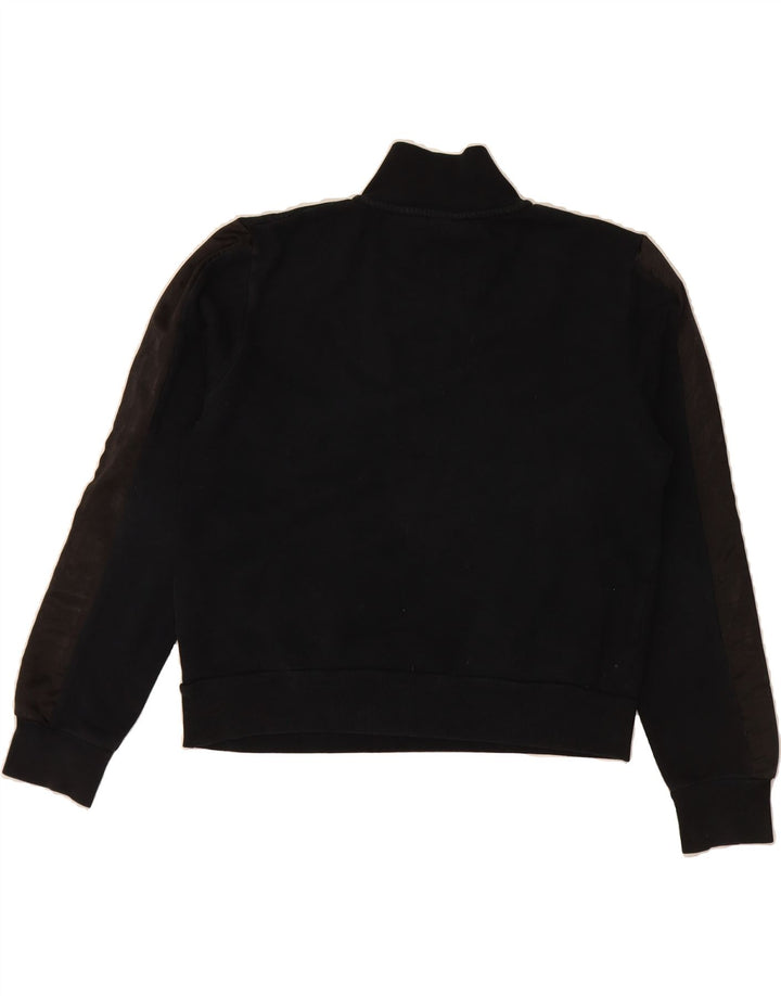 ELLESSE Womens Zip Neck Sweatshirt Jumper UK 16 Large  Black Colourblock Vintage Ellesse and Second-Hand Ellesse from Messina Hembry 