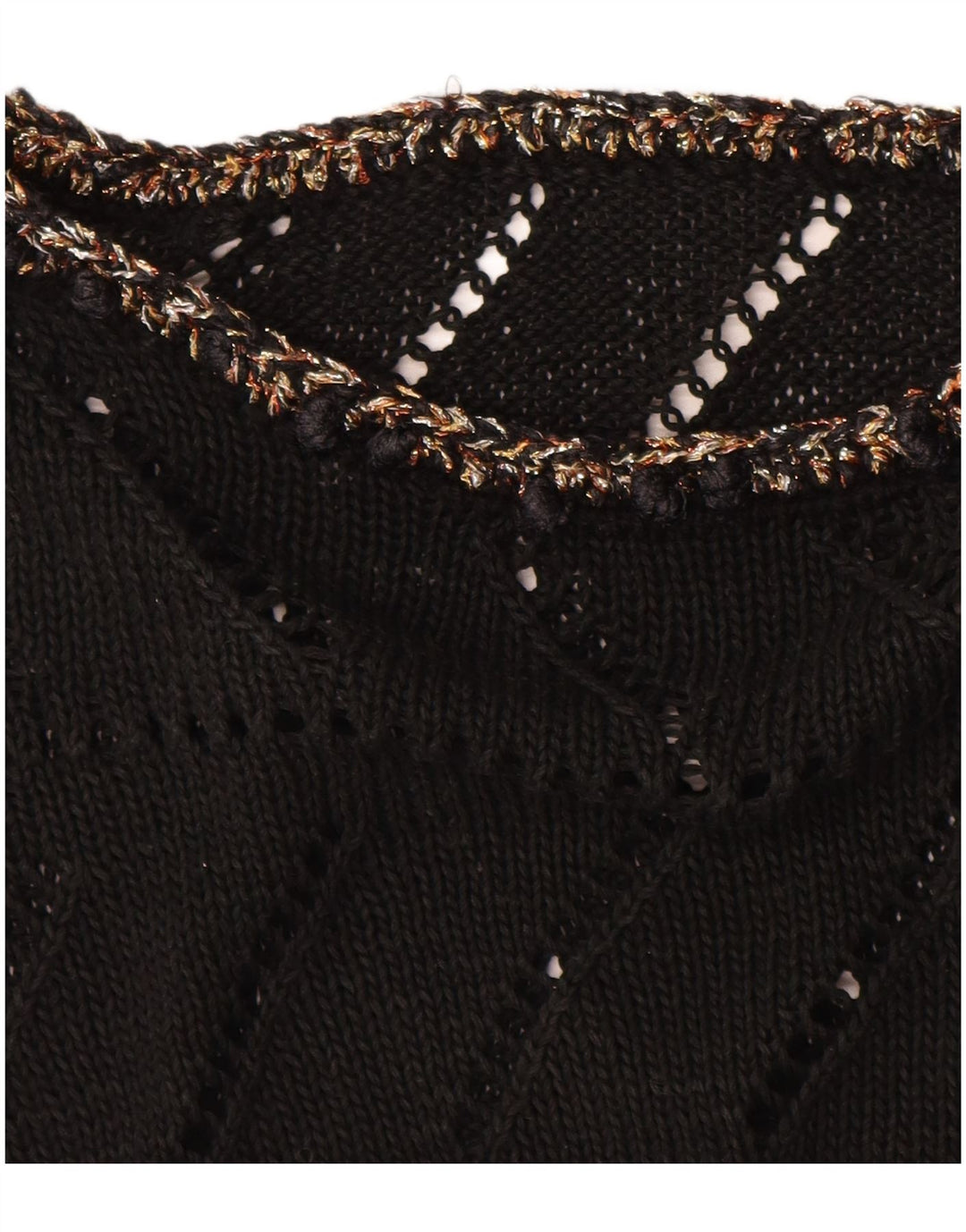 VINTAGE Dame Boat Neck Jumper Sweater UK 14 Medium Black