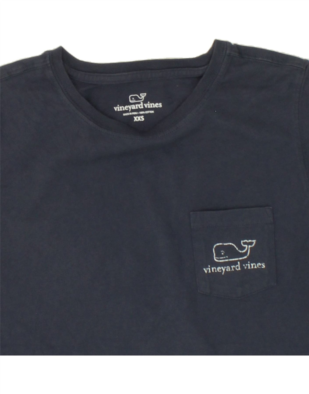 VINEYARD VINES Mens Graphic Top Long Sleeve 2XS Navy Blue Cotton Vintage Vineyard Vines and Second-Hand Vineyard Vines from Messina Hembry 