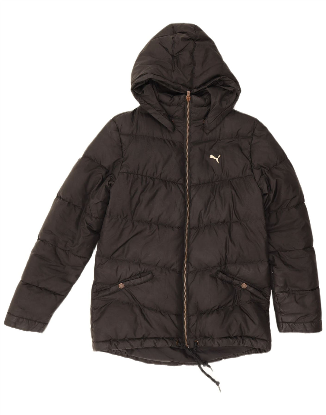 Puma Polstret hættejakke til kvinder UK 12 Medium Sort Polyester