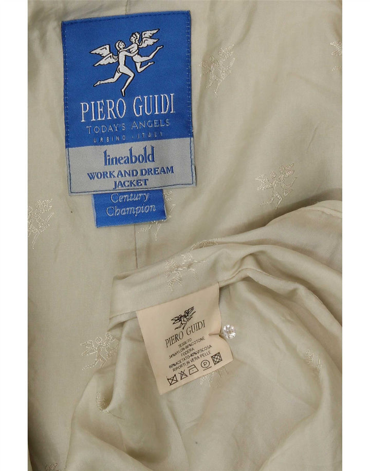 Piero Guidi Kvinder Utility Jacket UK 12 Medium Beige Nylon