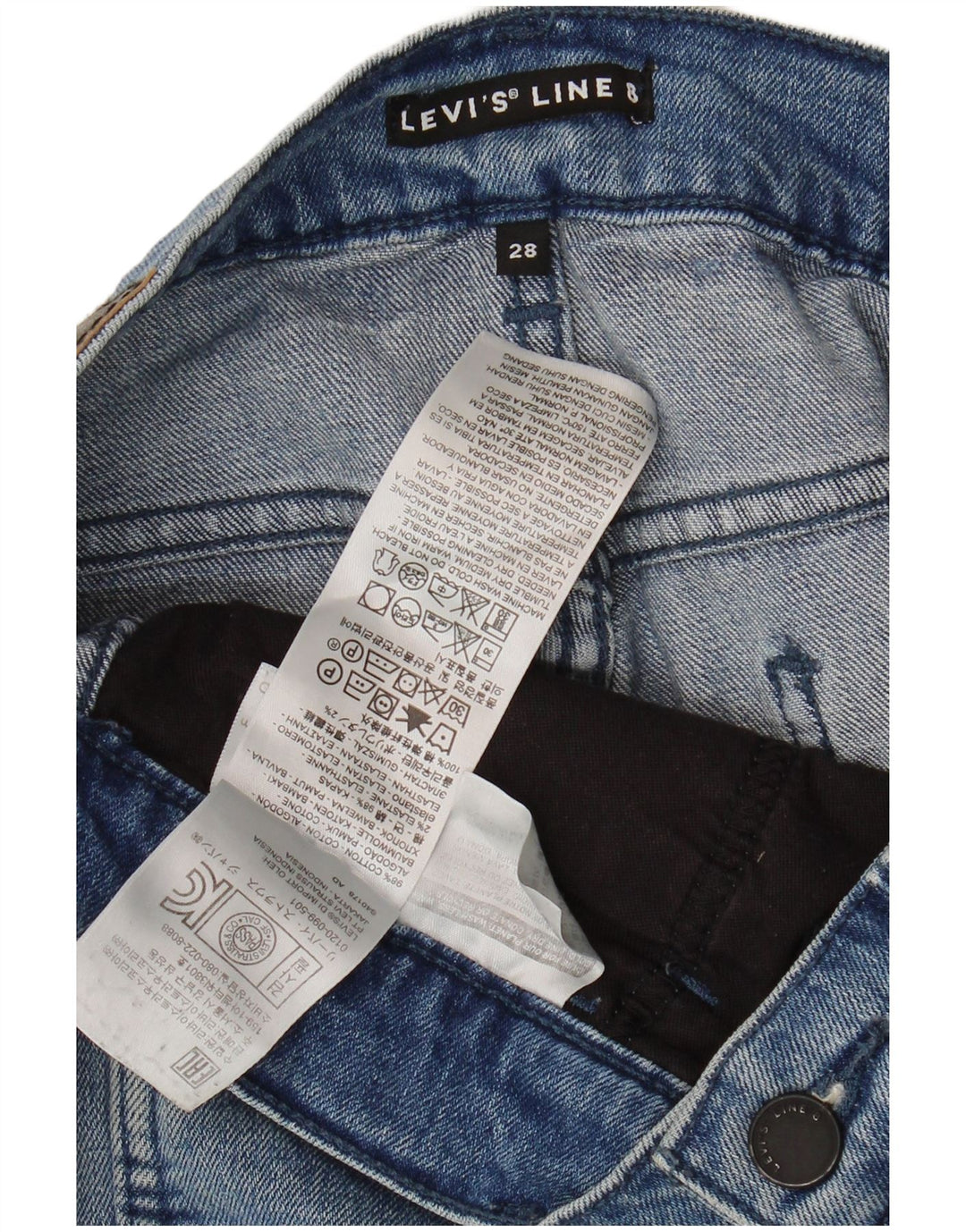 Levi's Womens Line 8 denimshorts W28 Medium Blue Bomuld