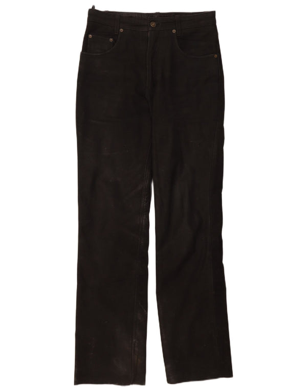 Ricano Mens Leather Trousers W30 L32 Black