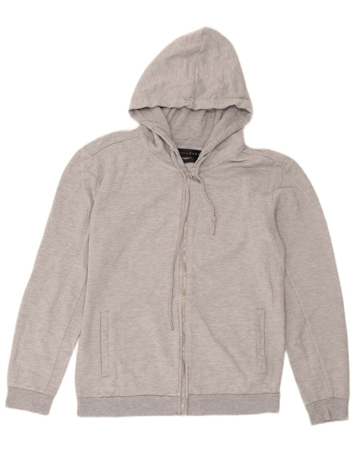 Zara Dame Hættetrøje Sweater UK 12 Medium Grey Bomuld