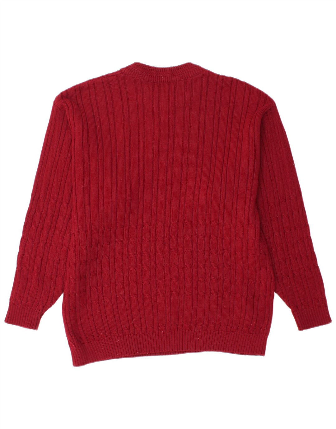 VINTAGE Herre sweater med rund hals, medium rødbrun uld