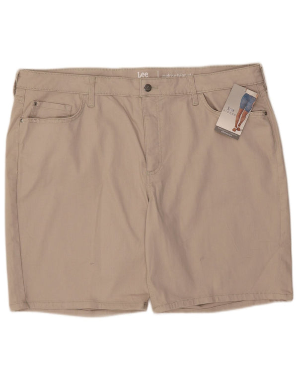 LEE kvinders ryttere mellemhøje bermudashorts US 22 3XL W44 beige bomuld