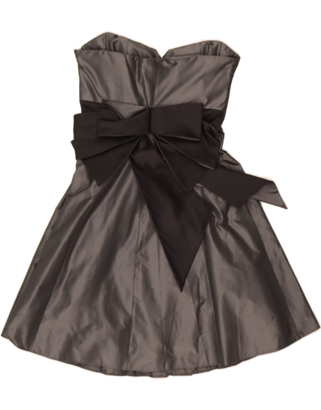 KAREN MILLEN Womens Strapless Dress UK 10 Small Grey Colourblock Polyester Vintage Karen Millen and Second-Hand Karen Millen from Messina Hembry 
