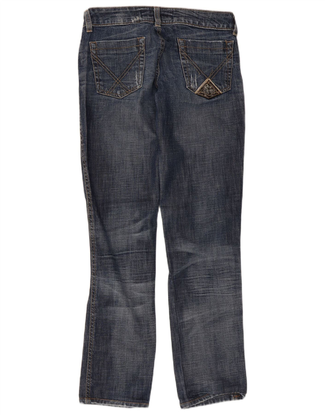 Roy Rogers Dame Distressed Straight Jeans IT 42 Medium W28 L30 Blå