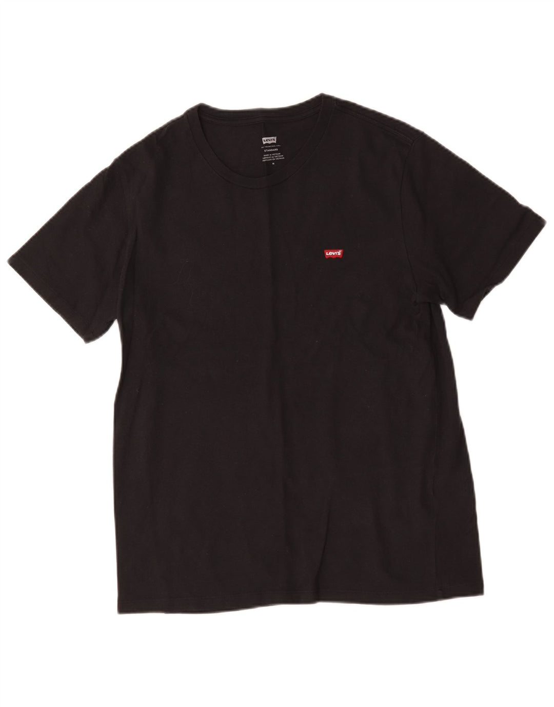 Levi's Herre Standard T-Shirt Top Medium Sort Bomuld