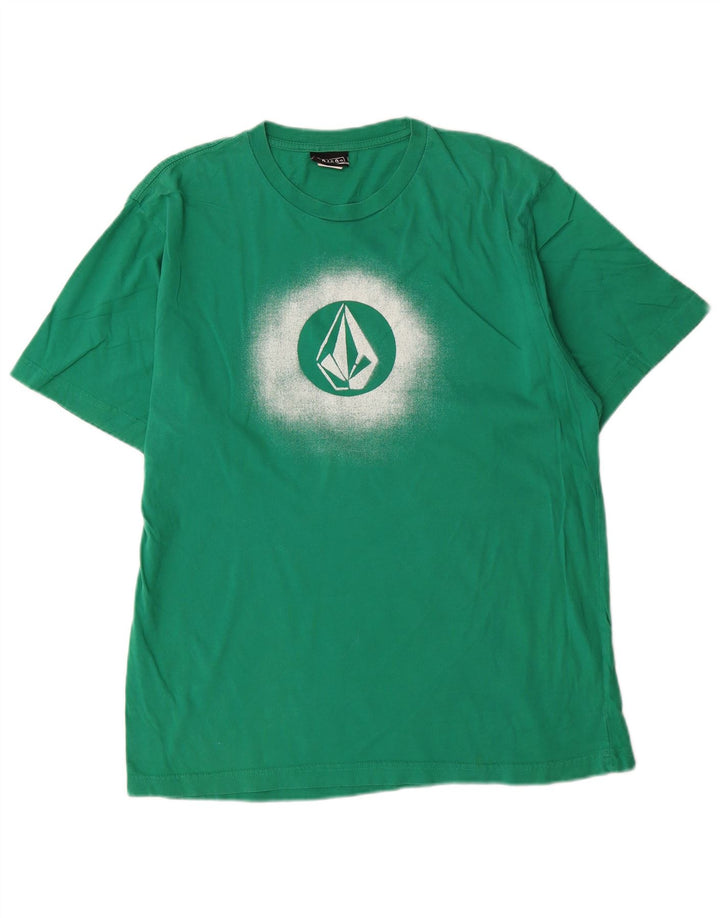 Volcom Herre Grafisk T-Shirt Top Stor Grøn Bomuld
