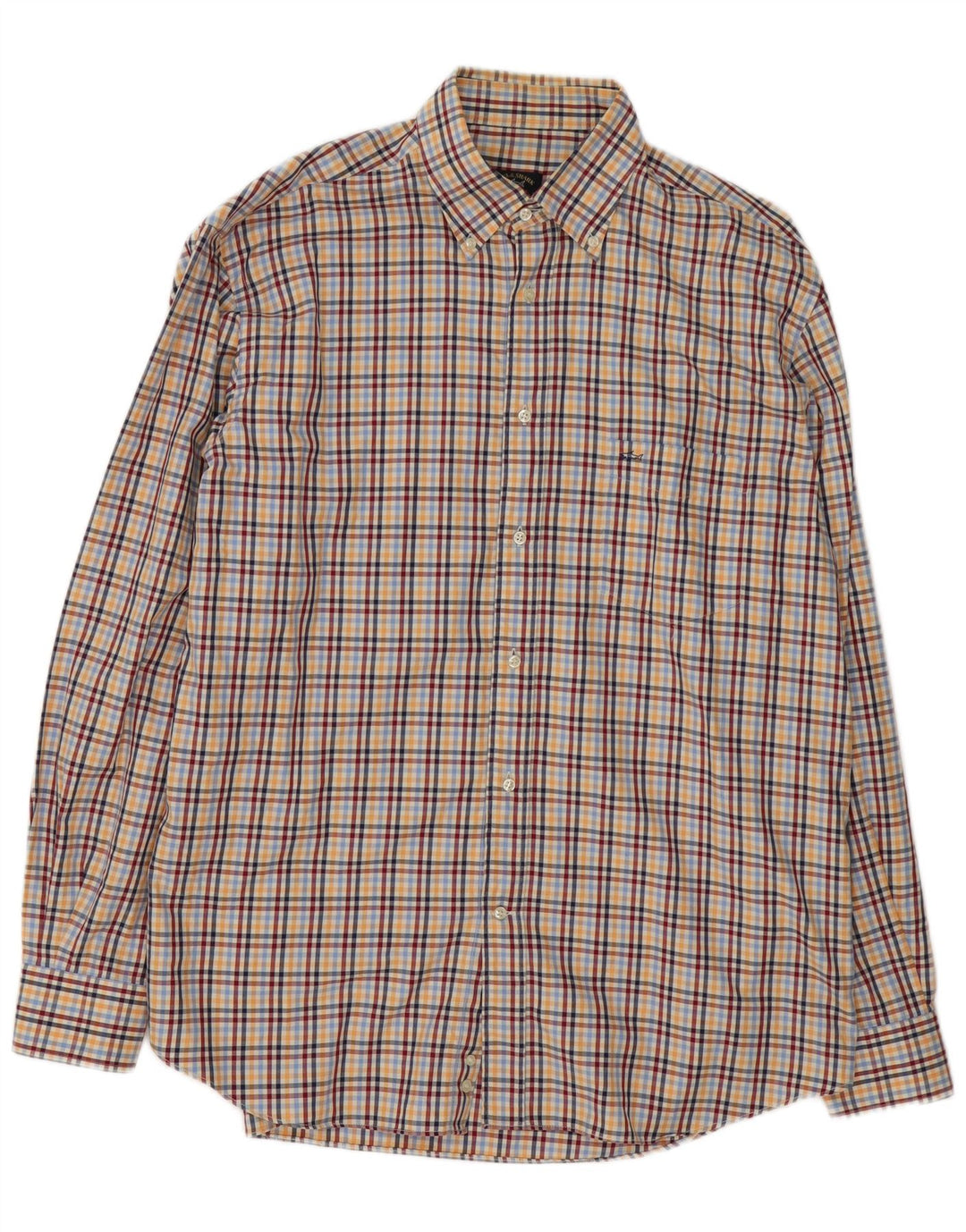 Paul & Shark Herre flannelskjorte str. 43 XL Flerfarvet ternet bomuld