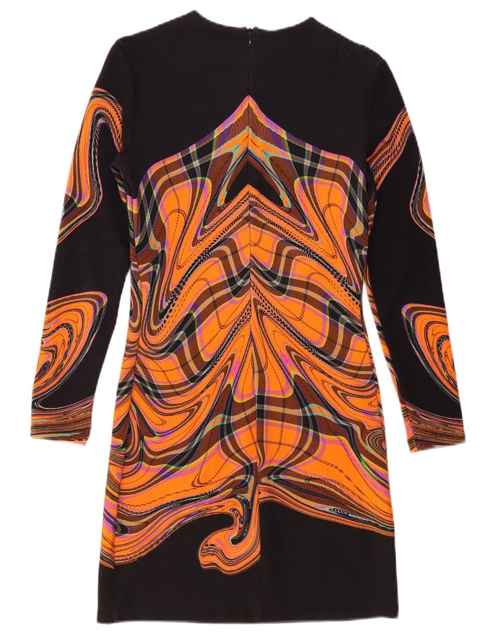 Desigual Kvinders Abstrakt Mønster Skede Kjole UK 12 Medium Sort