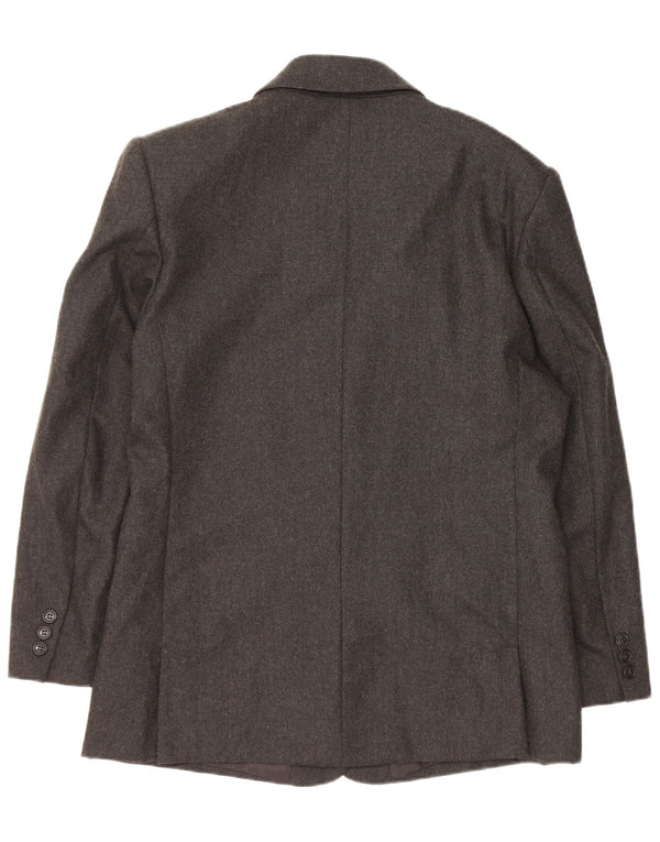 BENETTON Dame 2-knaps blazerjakke IT 44 Medium Grey Virgin Wool