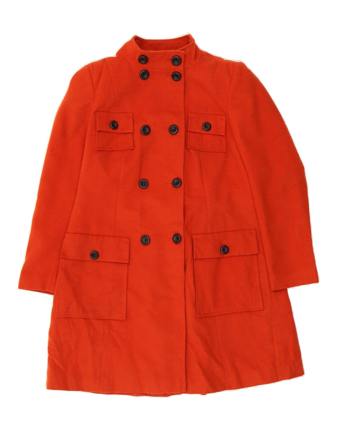 MARKS & SPENCER Womens Overcoat UK 12 Medium  Orange Polyester Vintage Marks & Spencer and Second-Hand Marks & Spencer from Messina Hembry 