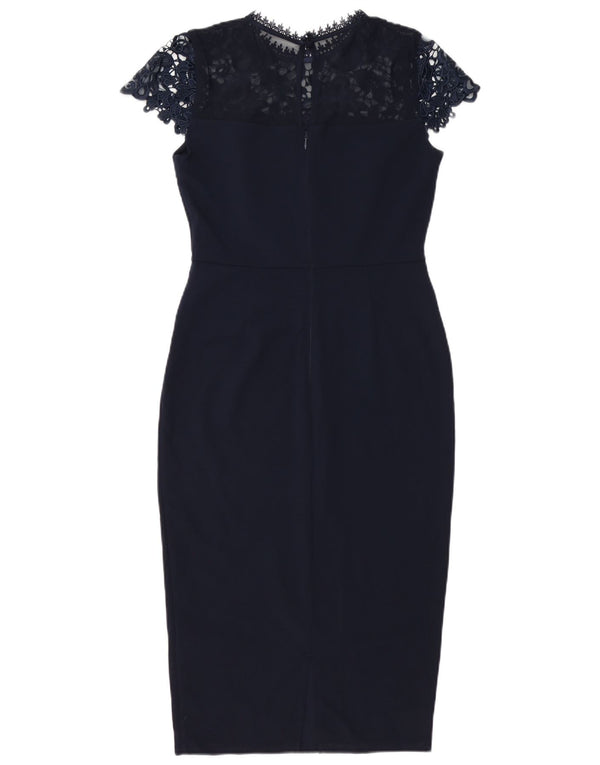Lipsy Womens Bodycon Dress UK 10 Small Navy Blue Polyester