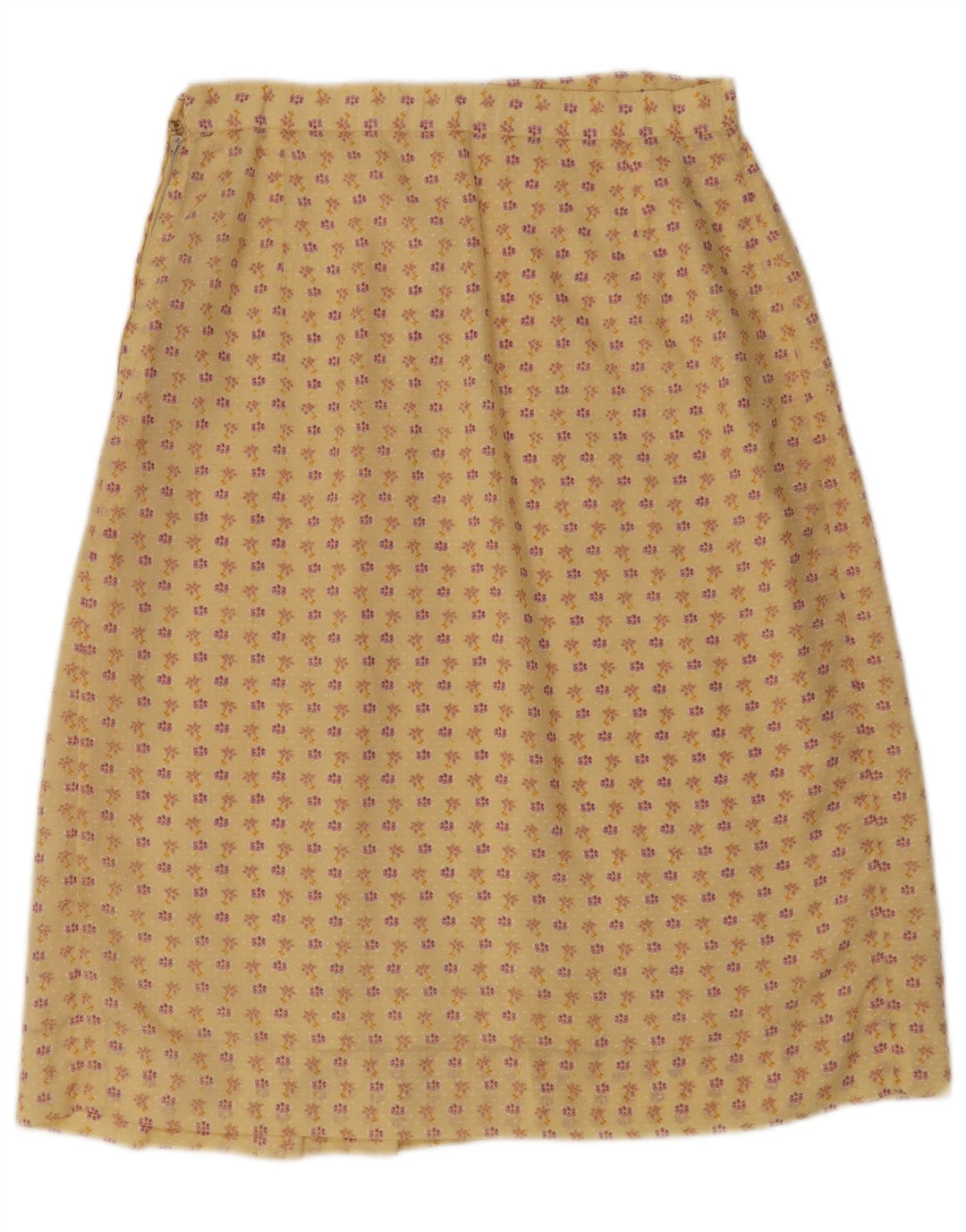 Vintage A-line nederdel til kvinder W30 Medium Yellow Floral