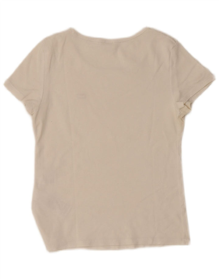 Levi's Dame T-Shirt Top UK 12 Medium Hvid Bomuld