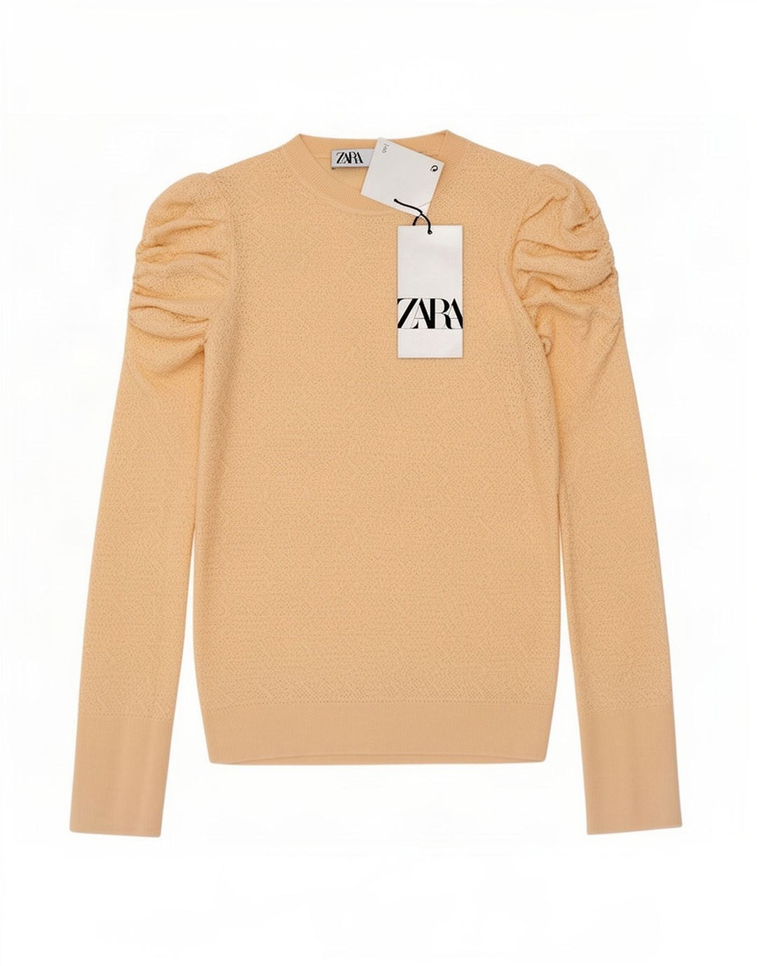 Zara Dametop Langærmet UK 12 Medium Beige Viscose