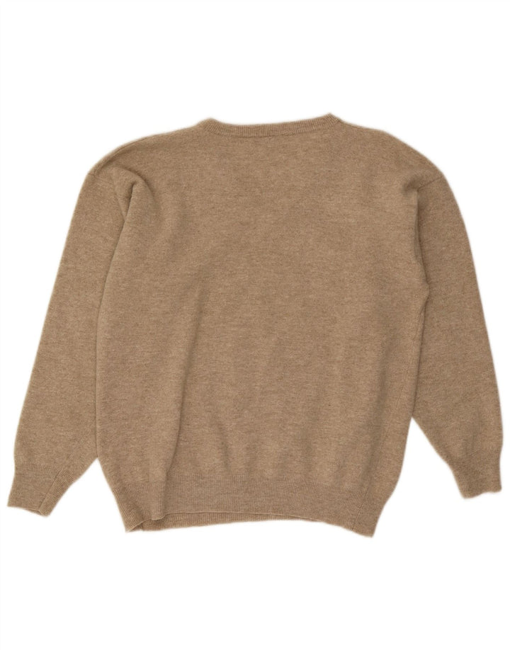 Pierre Cardin Herre V-hals sweater IT 52 Stor Beige Argyle/Diamant